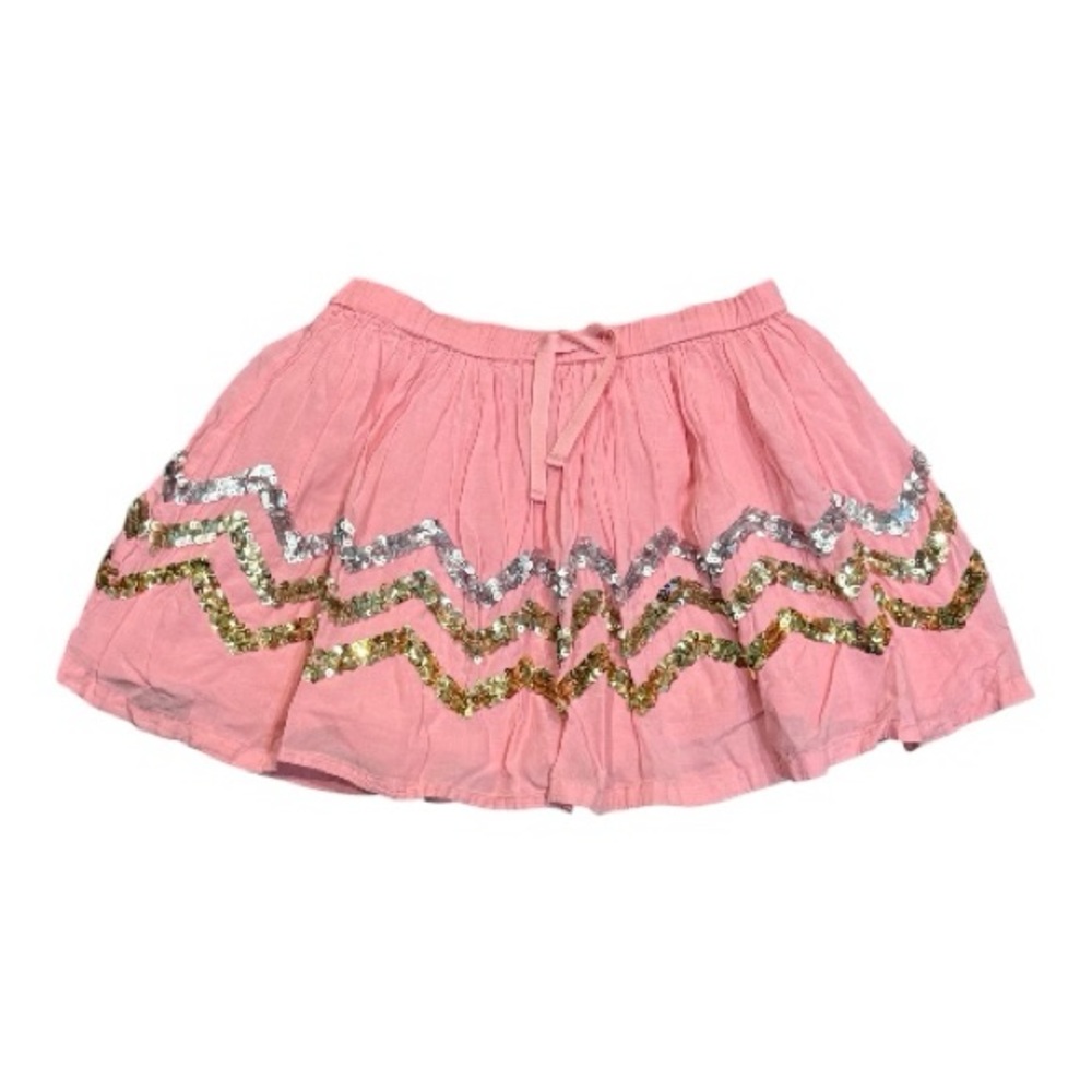 Mini Boden Pink Skirt with Zigzag Sparkling Sequins